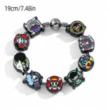 1 pulsera de los piratas de ONE PIECE con calavera de dibujos animados