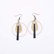 1 paire de boucles d'oreilles à pendentif rond et évidé de style bohémien, plaqué bronze vintage, cadeau de fête unique pour femmes