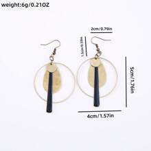 1 paire de boucles d'oreilles à pendentif rond et évidé de style bohémien, plaqué bronze vintage, cadeau de fête unique pour femmes