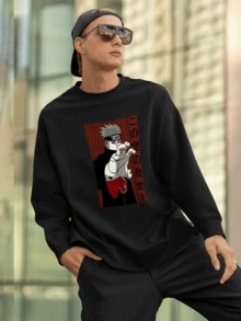 Men Sweatshirts - 黑色 - 查看 3