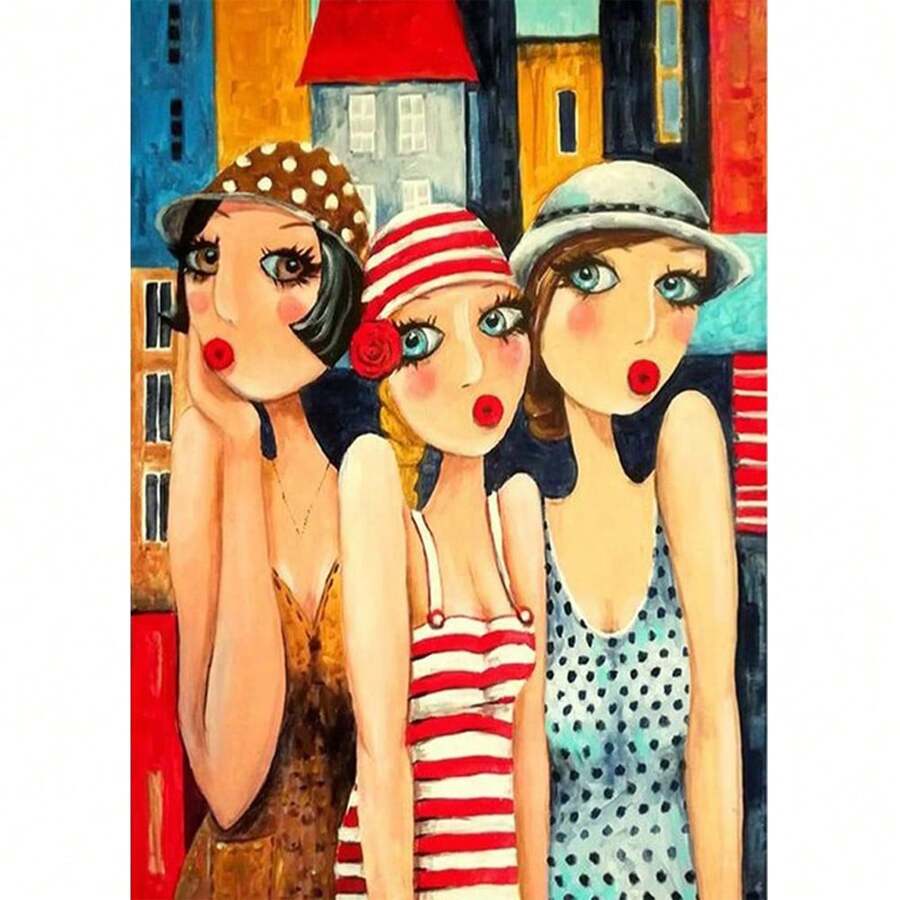 鑽石畫 - 立體鑽石 - 全鑽 - 1套 - 30*40cm - 人物 - 女孩