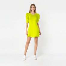 Vestido Casual, Formal. - Verde Lima - Ver 1