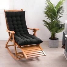 LIVINGANDHOME Living And Home Thick Chair Pads,Bench Cushion,Sun Lounger Rocking Cushion,Hanging Egg Swing Chair Cushion Pad,Soft Comfortable Basket Chair Seat Cushion,Hammock Chair Seat Pads,Swing Sofa Cushion,Outdoor Seat Mat Thick Pad For Relaxer Patio,Garden Recliner Lounge,Sofa,Hammock - Black - View 2