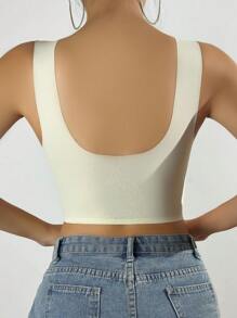 女士无钢圈花卉印花文胸，提升聚拢，防下垂，运动工字背文胸