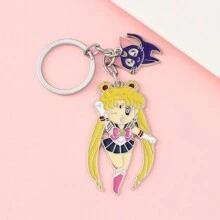 1pc Cartoon Anime Beautiful Girl Warrior Keychain, Bag Pendant