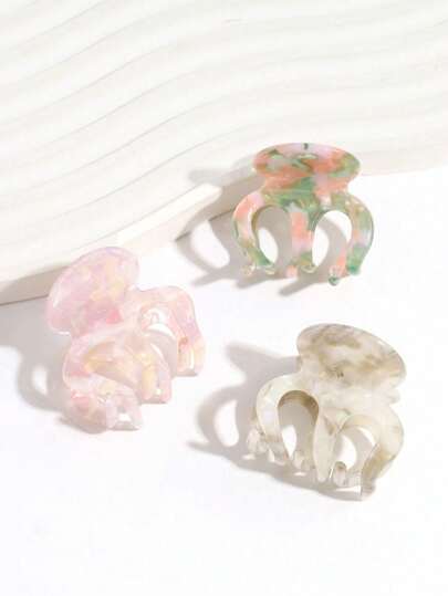 3pcs Women's Fashion Acetate Colorful Half-Up Hair Claw Clips For Daily Wear And Photography Casual,Dopamine Hair Jaw Clip Hair Clamps Hair Clutch Hair Catcher Clip Fall Winter Hair Clip Hair Accessories For Women For Vacation Outfits Woman