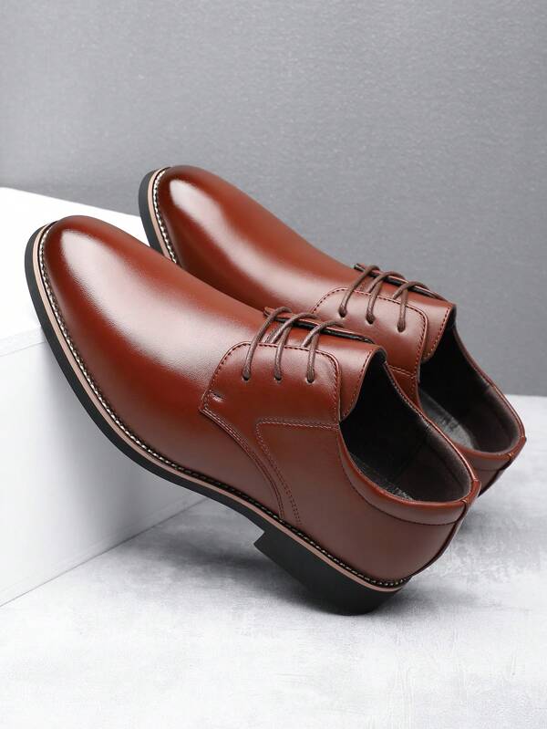 Sapatos Respiráveis Pretos Formais De Negócios Masculinos, Sapatos De Casamento De Primavera Com Palmilhas Aumentadoras De Altura E Estilo Coreano Com Ponta Britânica