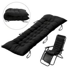 LIVINGANDHOME Living And Home Thick Chair Pads,Bench Cushion,Sun Lounger Rocking Cushion,Hanging Egg Swing Chair Cushion Pad,Soft Comfortable Basket Chair Seat Cushion,Hammock Chair Seat Pads,Swing Sofa Cushion,Outdoor Seat Mat Thick Pad For Relaxer Patio,Garden Recliner Lounge,Sofa,Hammock - Black - View 8