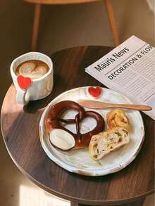 1 套北欧风格心形陶瓷杯碟，极具吸引力的创意美式拿铁咖啡杯碟，家用饮水杯，早餐和牛奶，高品质茶杯，节日礼物，生日祝福 - 彩色 - 查看 9