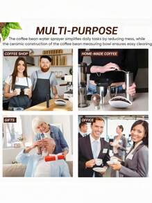 1pc Anti-Static Coffee Bean Spray Bottle, Transparent Glass Inner Bottle, Hand-Cranked Coffee Grinder Feeding Powder Sprayer, Travel Perfume Sprayer, Small Barber Spray Bottle, Suitable For Coffee Lovers, Suitable For Home, Office And Coffee Shop School Supplies Back To School