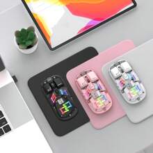 HXSJ Dual-Mode Wireless Mouse RGB Light Transparent Shell 2.4G Photoelectric Mouse With 4 Buttons Suitable For Home And Office Use - White - View 2