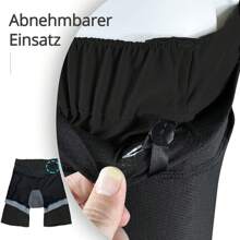 wulibike Quần short đi xe đạp leo núi dành cho nữ 2 trong 1 có đệm đi xe đạp MTB có đệm có túi khóa kéo Quần short đi xe đạp màu đen - màu đen - Xem 8