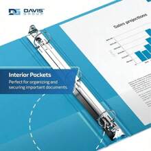 Davis Group Premium Economy, Round Ring, Binder, 6 Pack (Turquoisee Blue, 3")