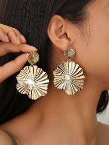 幾何圓形垂墜吊墜耳環 - 圓形 - 查看 2