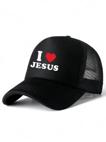Street 1入 I Love Jesus 卡車司機帽 網眼棒球帽 男女適用 可調節式經典爸爸帽 適用於跑步戶外活動 - 彩色 - 查看 2