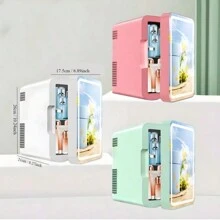 6l鏡子美妝冰箱,適用於皮膚護理產品、面膜等的冷熱儲存,可攜式led迷你冰箱