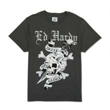 Ed Hardy Camiseta de calavera en carbón - carbón - Ver 1