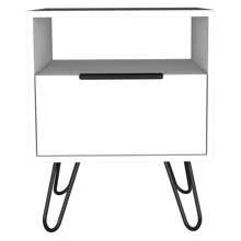 Augusta Nightstand, Single Door Cabinet, Hairpin Legs