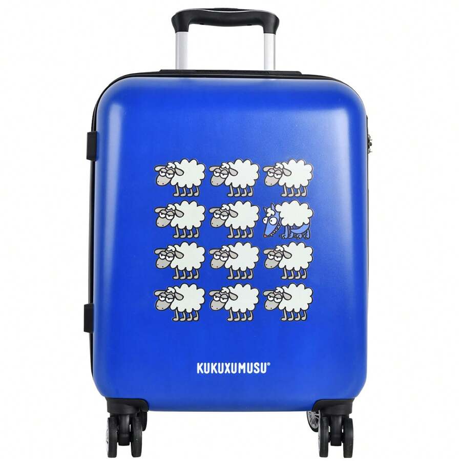 Interior Blauwe koffer met wielen Schapen Kukuxumusu model. . Gratis verzending binnen 24/48 uur - Blauw - Bekijken 1