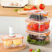 Electric Vacuum Preservation Box, Refrigerator  Sealed Fresh Keeping Plastic Container, Suitable For Microwave Heating - Multicolor - View 6