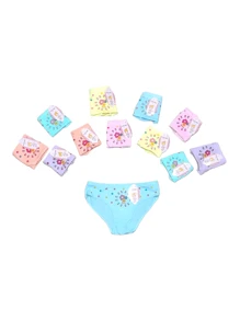Paquete 12 Piezas de Pantaleta/Calzoncito de Algodon Para NIÑA Se Manda en Tallas Surtidas de 8-12 Años Colores y Modelos Se Envian Al Azar - Multicolor - Ver 5
