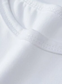 2pcs Boys Casual Letter Slogan Printed Short Sleeve T-Shirt And Shorts Set - Black and White - View 4