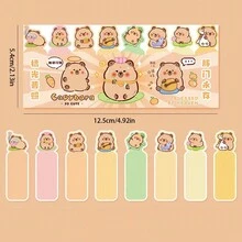 1book/120sheets Cute And Highly Attractive Calm & Relaxed Capybara-San/Panda Sticky Notes With Cartoon Otter Design For Memos And Notes, Removable And Repositionable Tabs For Students And Offices, Kids Return Gift