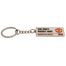 Manchester United FC Street Sign Keyring (White/Black/Red) - White/Black/Red - View 2