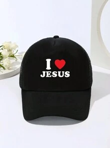 Street 1入 I Love Jesus 卡車司機帽 網眼棒球帽 男女適用 可調節式經典爸爸帽 適用於跑步戶外活動 - 彩色 - 查看 5