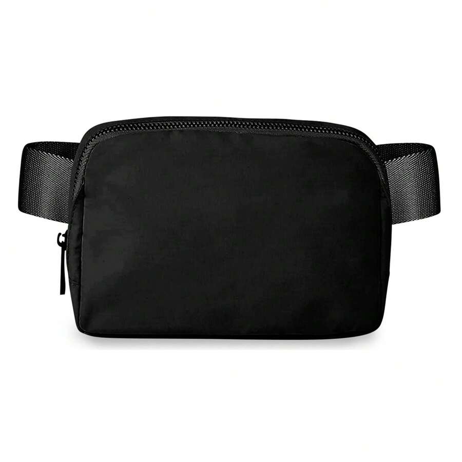 Unisex Fanny Pack With Adjustable Strap Small Waist Pouch - Black - View 1