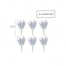 6 bó hoa oải hương nhân tạo, cành cây giả cho đám cưới và trang trí trung tâm bàn ăn - Nhiều màu - Xem 6