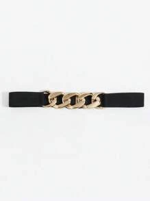 1pc Black Waist Chain With Silver Clasp, Suitable For Halloween Night Party Or Daily Wear - Black - View 3