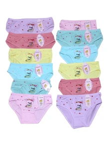 Paquete 12 Piezas de CALZONCITO/PANTALETITA de Algodón Para NIÑA Se Manda en Tallas Surtidas de 8 a 12 Años Colores y Modelos Se Envían Al Azar - Multicolor - Ver 4
