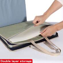 KOBEST 1個夾層多功能試紙夾，大容量收納袋，檔案分類辦公室資訊文件袋，加厚手提藝術袋，帆布教材作業袋 - 彩色 - 查看 3