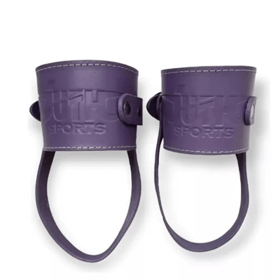 2 Pzs Grilletes Con Talonera Para Gimnasio Crossfit Agarres Para Gym Crossfit Tobillo Abductor Color Lila - Lila Púrpura - Ver 1