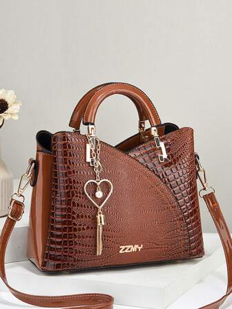 Bolso de mano con estampado de cuadros de moda