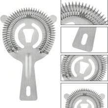 1 pieza o 2 piezas de colador de cóctel con muelle de alta densidad, filtro de acero inoxidable, accesorio de cóctel, colador de hielo, filtrar impurezas, mejorar la calidad del sabor, ajustar la concentración y mejorar la apariencia. Adecuado para bares, restaurantes, mixólogos y uso doméstico. - Plateado - Ver 10