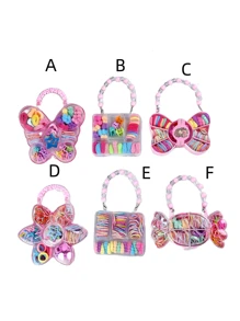 1pc Girls Cute Flower, Butterfly, Candy, Bow-Knot, Square Transparent Handle Clip, Hair Towel Ring, Mini Claw Hair Clip Headpiece Accessories, Suitable For Daily, Vacation, Party, Gift For Kids (Color Random)