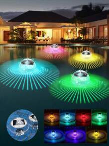 1 pieza Luz solar flotante para piscina con luz LED, cambio de color y luz de fuente a prueba de agua - Multicolor - Ver 1