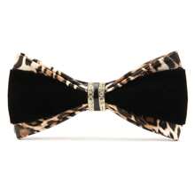 Corbatín de hombre de moda de piel de PU con tachuelas de cristal brillante, adecuado para bodas, fiestas, escenario o cócteles, disponible en múltiples colores