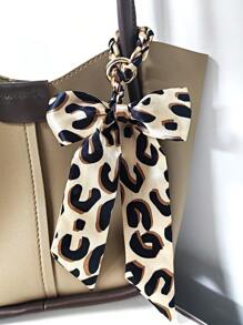 1pc Minimalist Leopard Print Bow Bag Charm/Keychain Pendant Cheetah Print Backpack Decor Bows Keychain For Bag