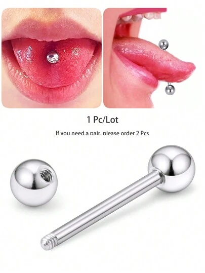 1 st Screw-Fix Rostfritt stål Skivstång Tunga Frenulum Piercing Stud Tunga Web Piercing