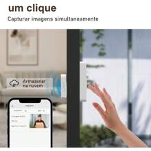Campainha Com Câmera Vídeo Porteiro Sem Fio Wi-Fi HD Inteligente Smart Home Vê Pelo Celular Recarregável - Branco - Visão 3