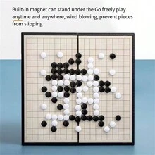 1入磁性攜帶式折疊象棋盤，供圍棋和五子棋遊戲娛樂使用，附黑白棋子 - 多色 - 查看 4