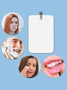1pc New Acrylic Shatterproof Fog-Free Mirror For Travel, Bathroom, Shaving, Makeup - Multicolor - View 4