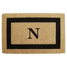 Heavy Duty Coir Doormat Single Picture Frame, Plain - Black 22" X 36" - 花押字 N - 查看 1