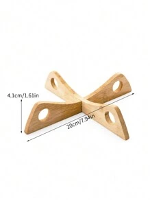 1pc Wooden Insulation Pad, Simple Hollow Out Heat Resistant Placemat For Dining Table