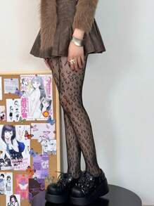 Medias de red de leopardo - Negro - Ver 4