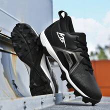 Men's Football Game Special Shoes - Multifunctional Anti-Skid AG Studs Sole, Lightweight Breathable Classic Black Leather Surface, Lace-Up Design Helping For University Athletic And Team Victory