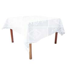 Mantel de encaje 120x120 cm, en color blanco y hueso. - Blanco - Ver 1